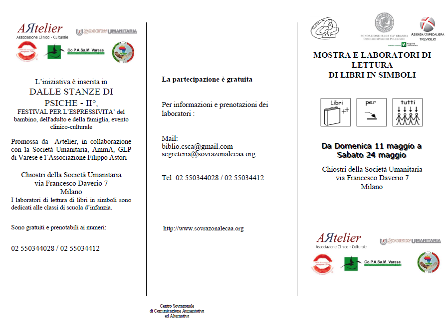 Lettura libri in simboli per bambini